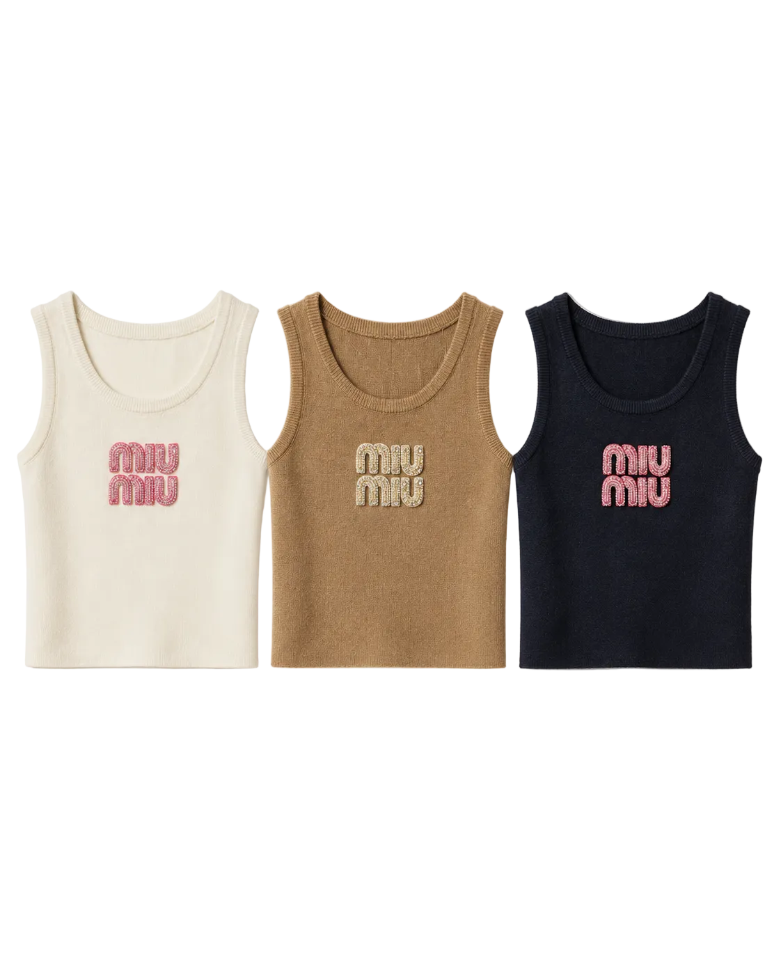 Miu Miu Ribbed Jersey Tank Top