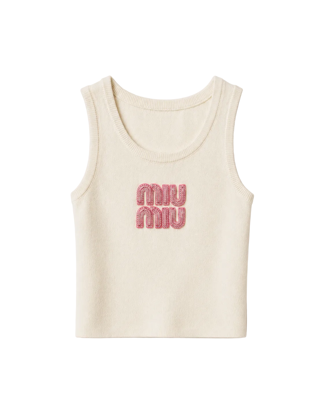 Miu Miu Ribbed Jersey Tank Top