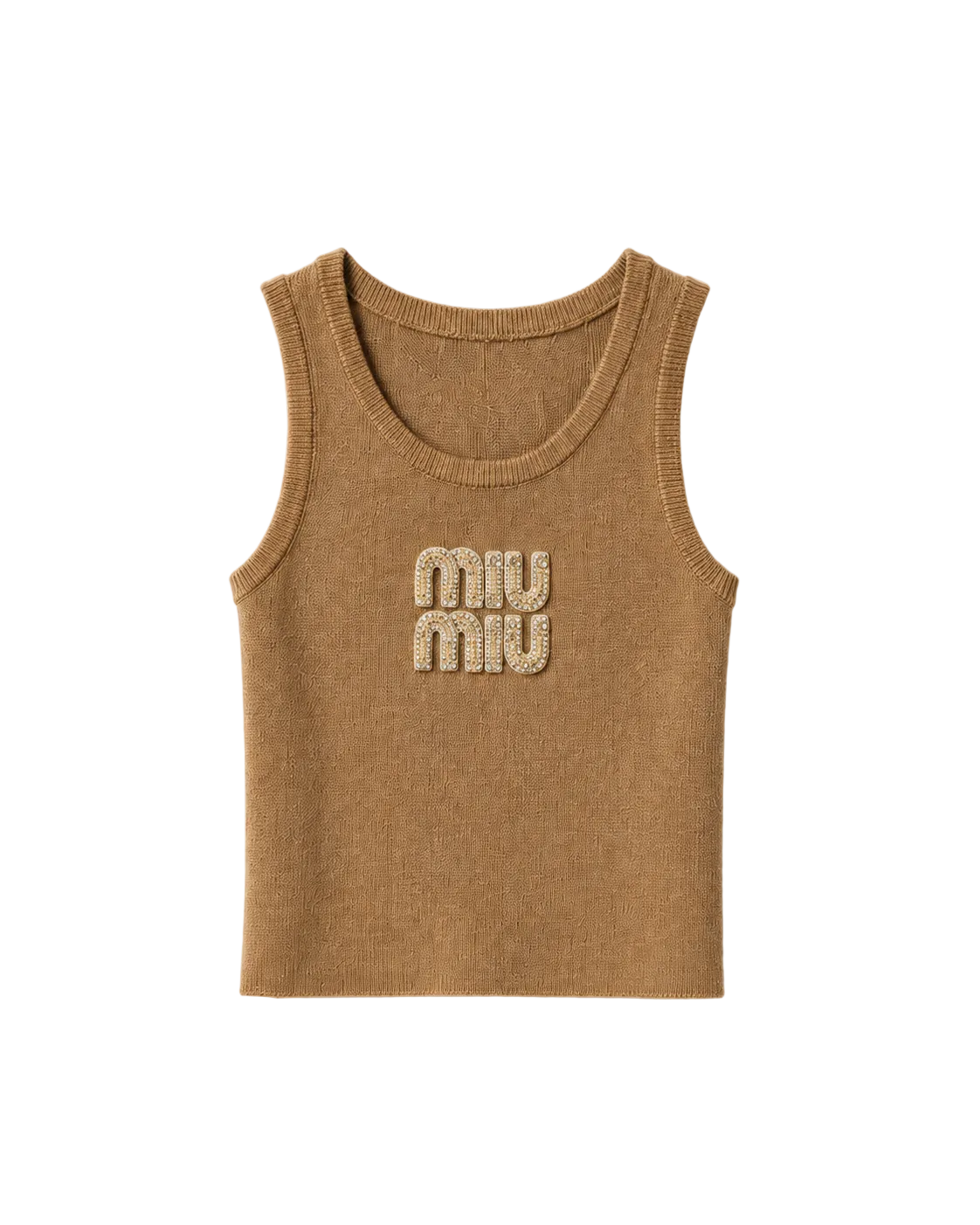 Miu Miu Ribbed Jersey Tank Top
