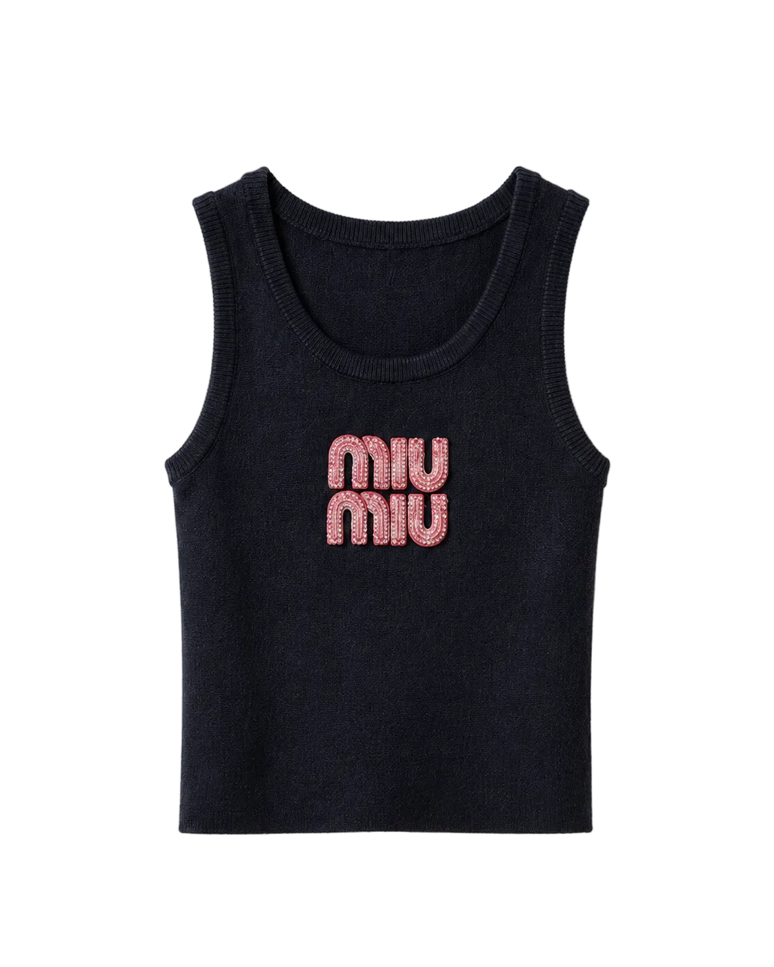 Miu Miu Ribbed Jersey Tank Top
