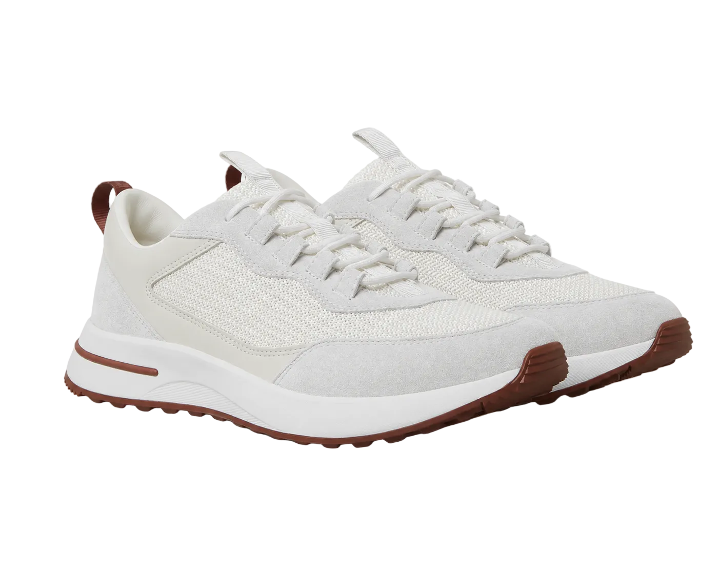 Loro Piana Week End Walk Light Urban Stone Suede Mesh Sneaker