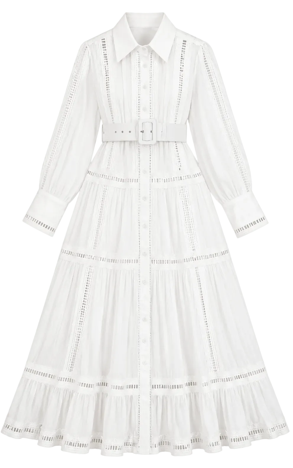 Tiered maxi dress with belt