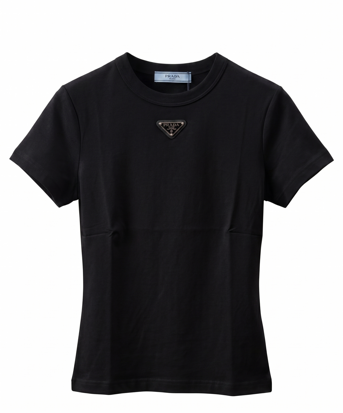Prada Triangle-Logo Cotton T-Shirt