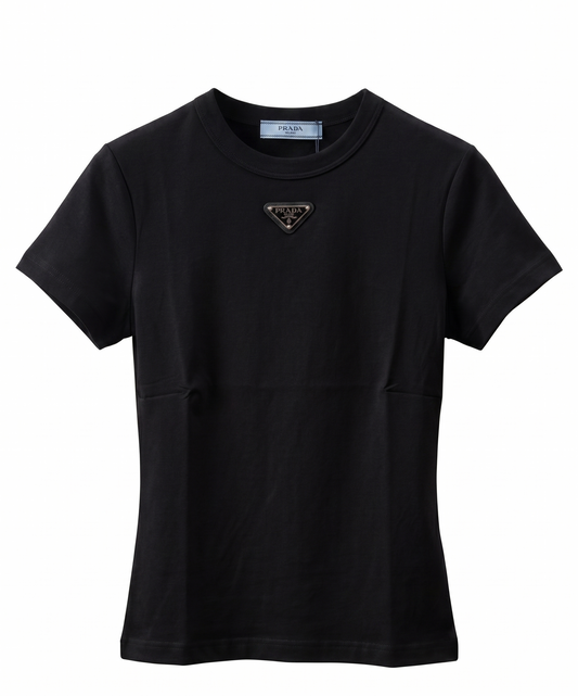 Prada Triangle-Logo Cotton T-Shirt