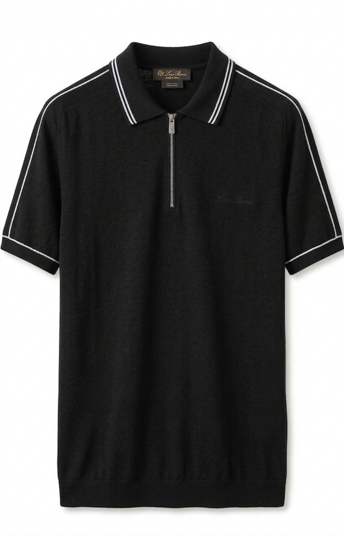 Loro Piana knit zip-up polo shirt