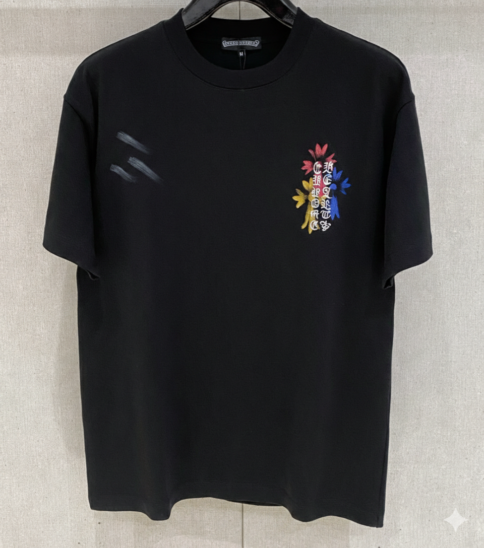 Chrome Hearts Multi Color Cross T-shirt.