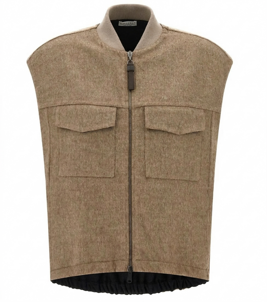 Brunello Cucinelli Shiny Zipper Pull Vest