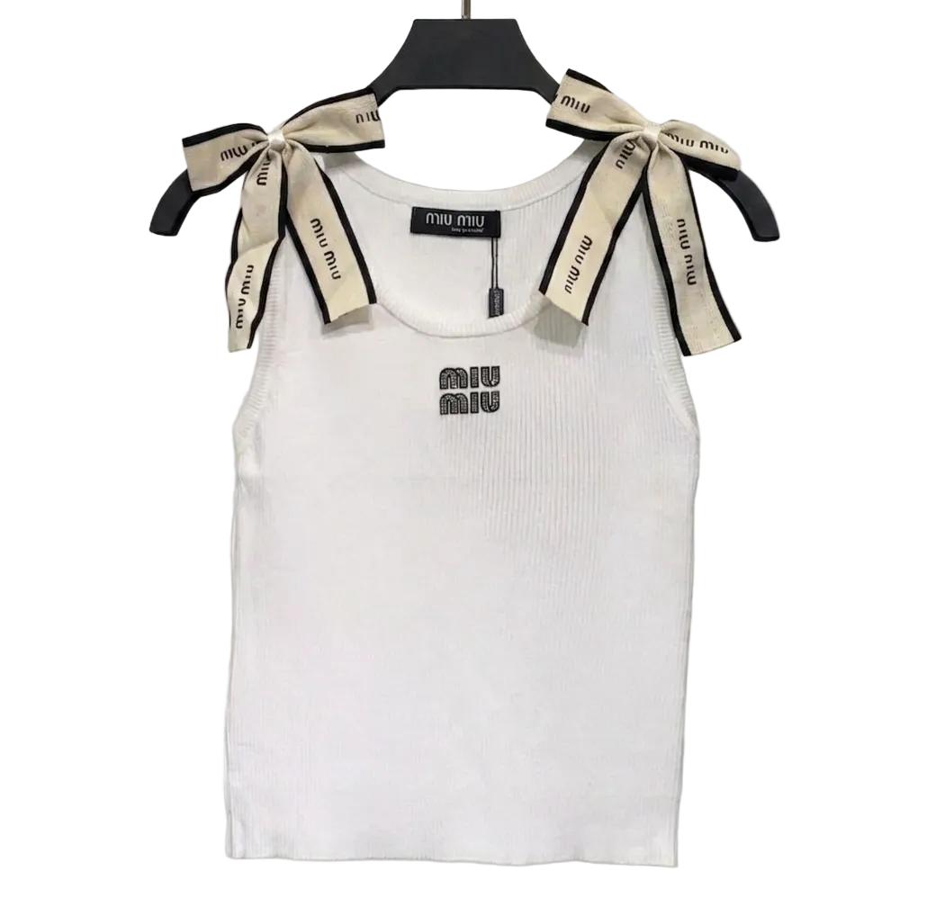 Miu Miu ribbed viscose tank top
