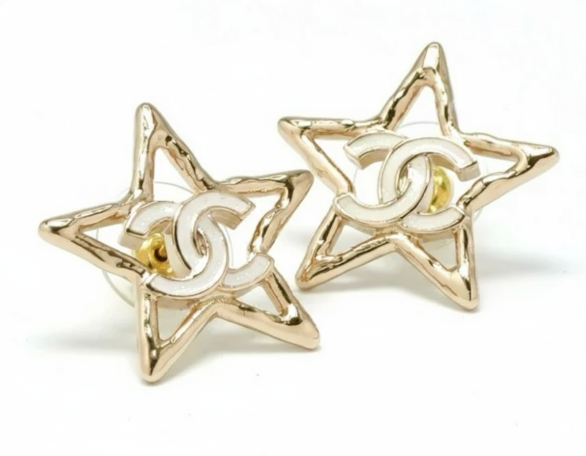 Chanel CC Star Earrings