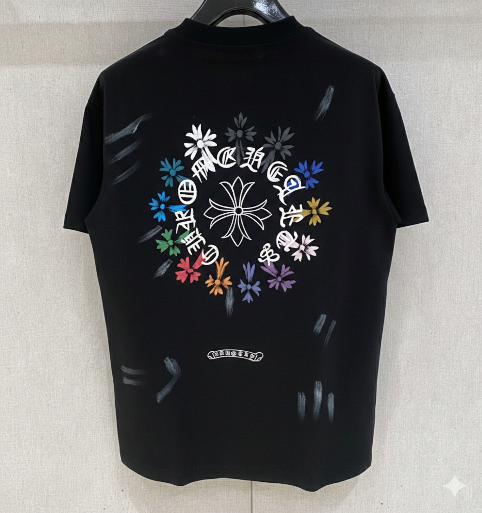 Chrome Hearts Multi Color Cross T-shirt.