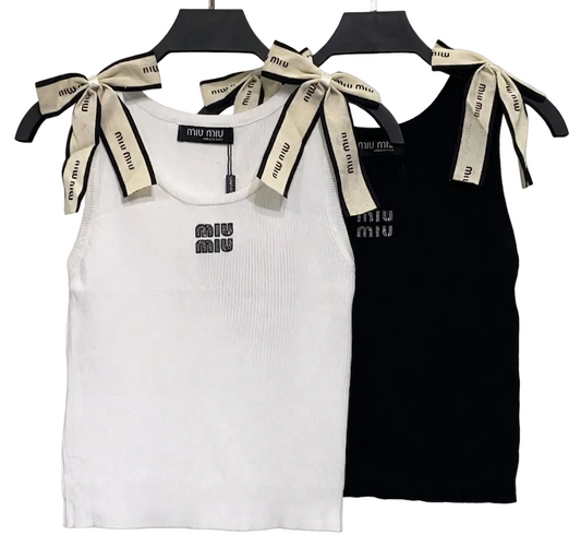 Miu Miu ribbed viscose tank top