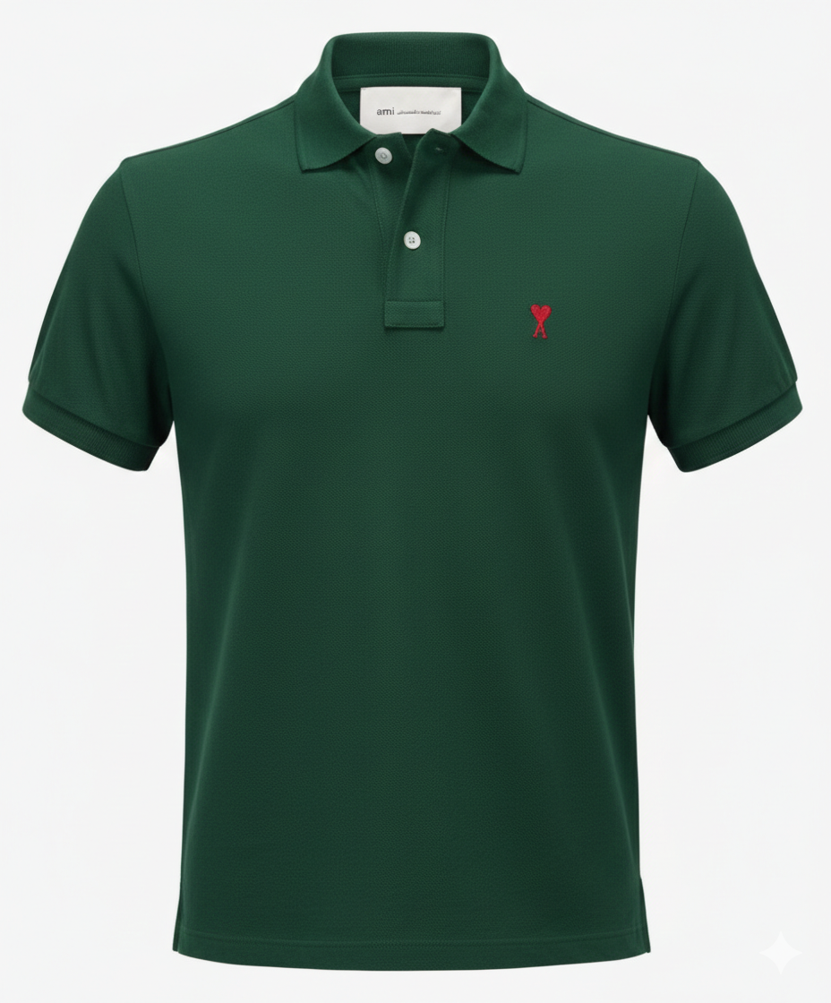 Ami Classic Polo Shirt Red Logo