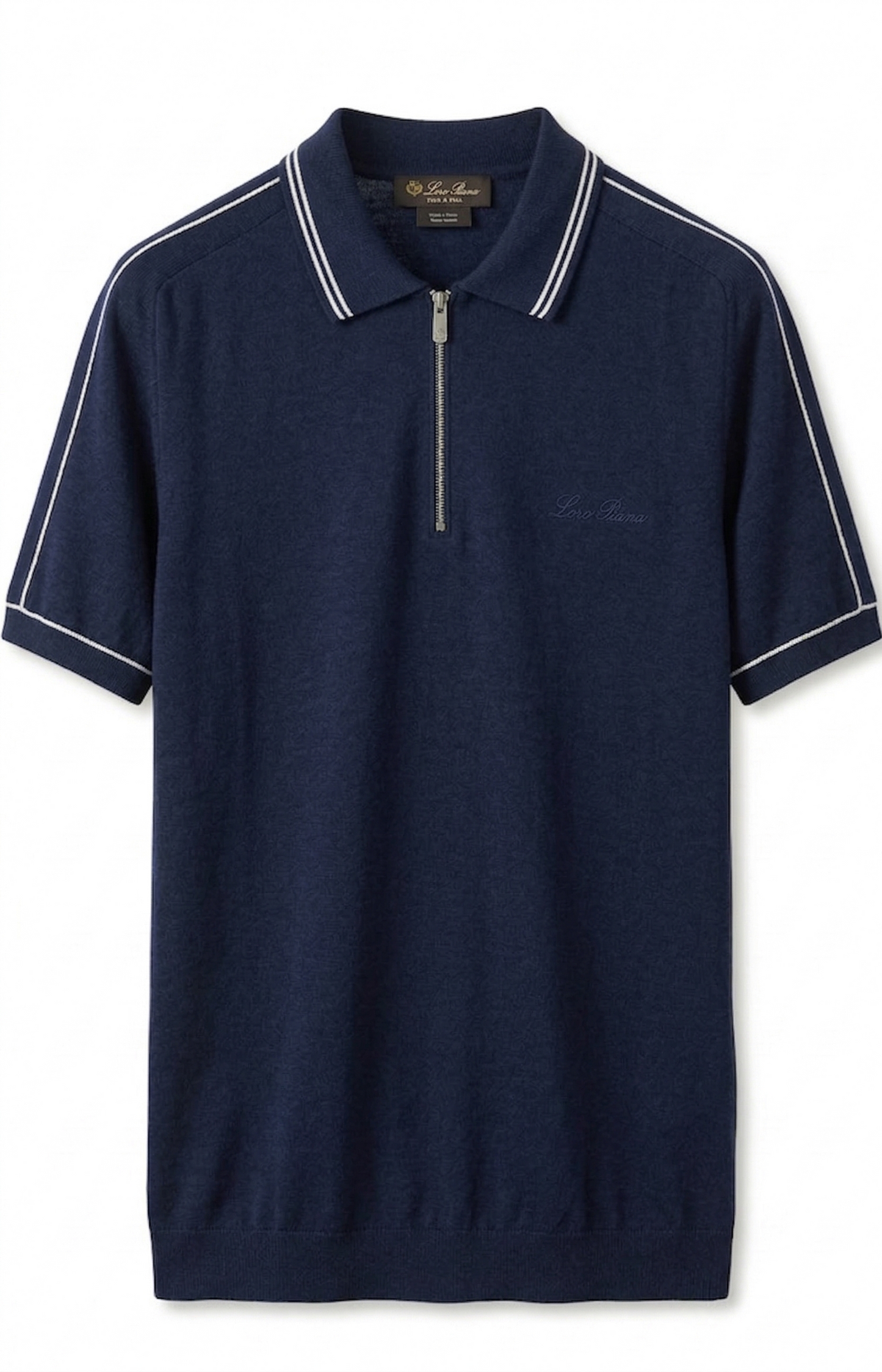 Loro Piana knit zip-up polo shirt