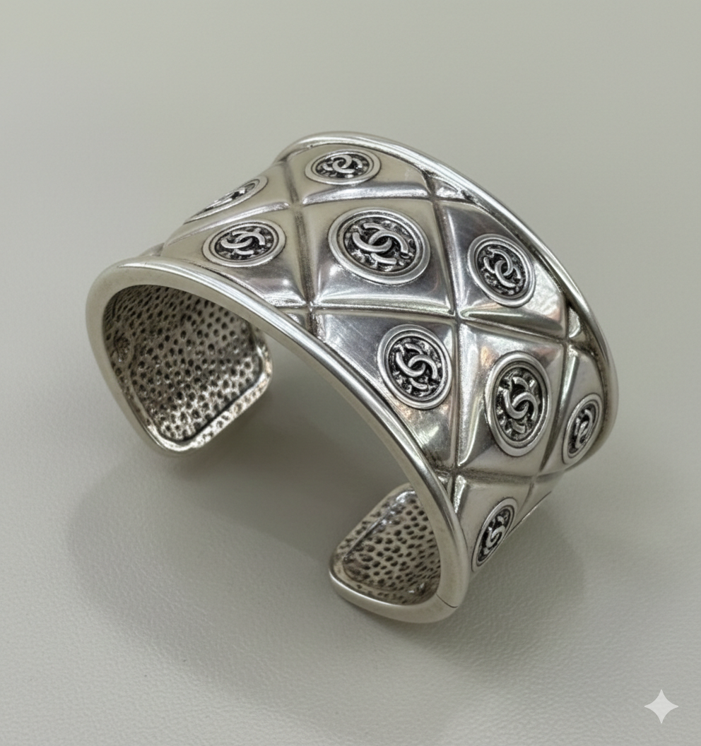 Chanel  vintage quilted cuff bracelets