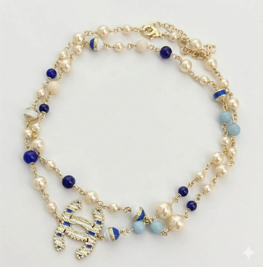 Chanel Pearl and Glass Bead CC Long Necklace