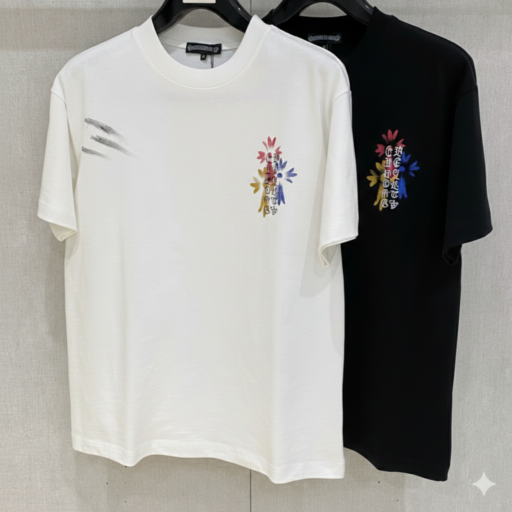 Chrome Hearts Multi Color Cross T-shirt.