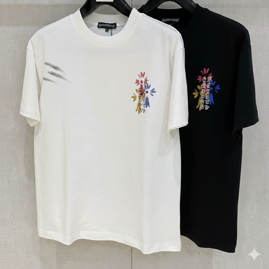 Chrome Hearts Multi Color Cross T-shirt.