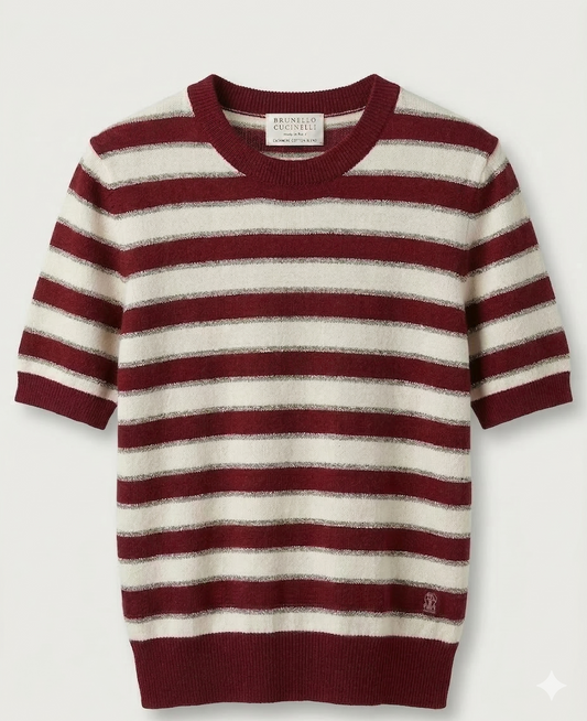 Striped Short-sleeve Sweater