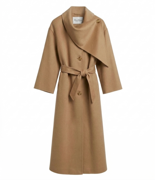 Max Mara Double Face Wool Coat with Scarf