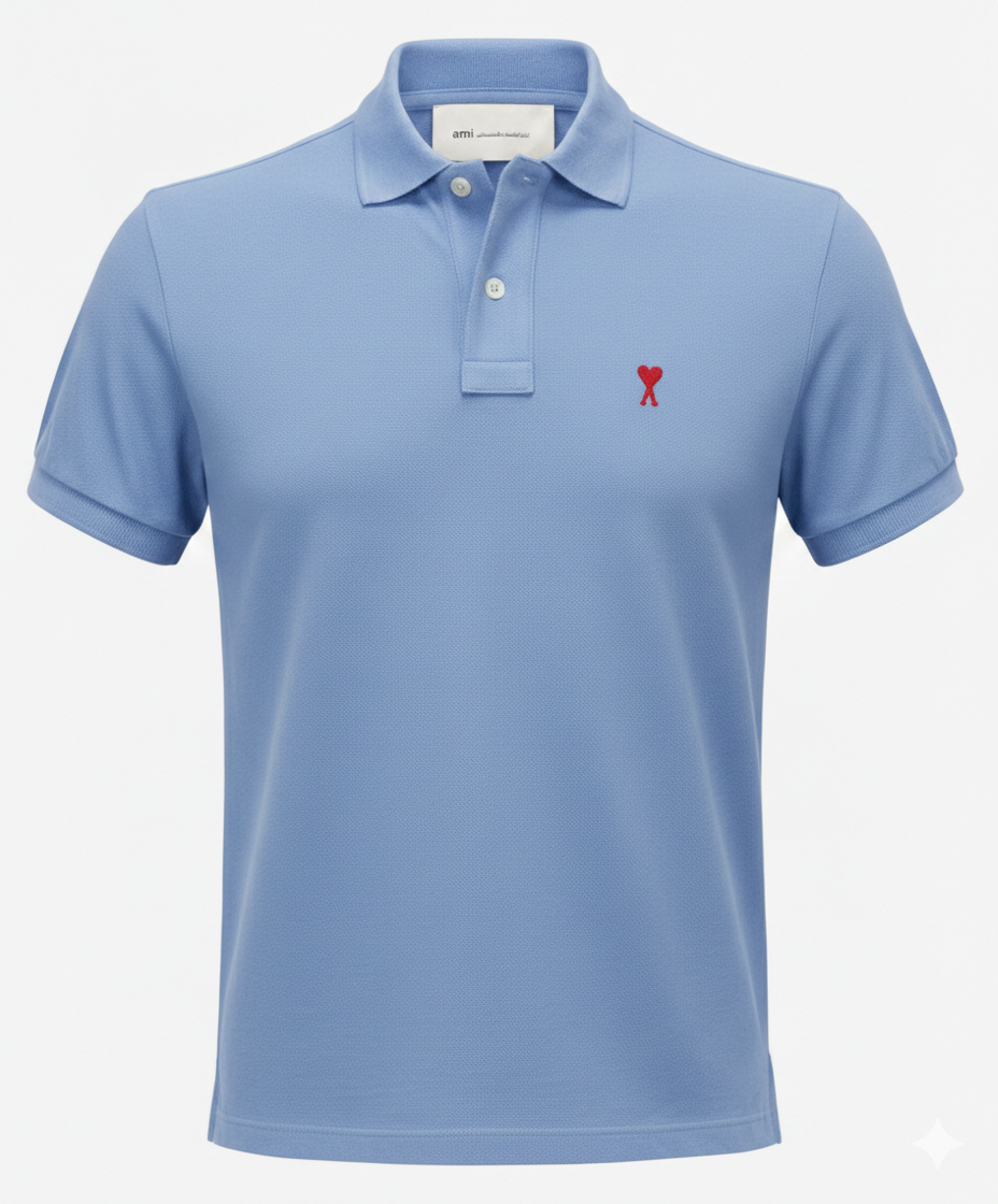 Ami Classic Polo Shirt Red Logo