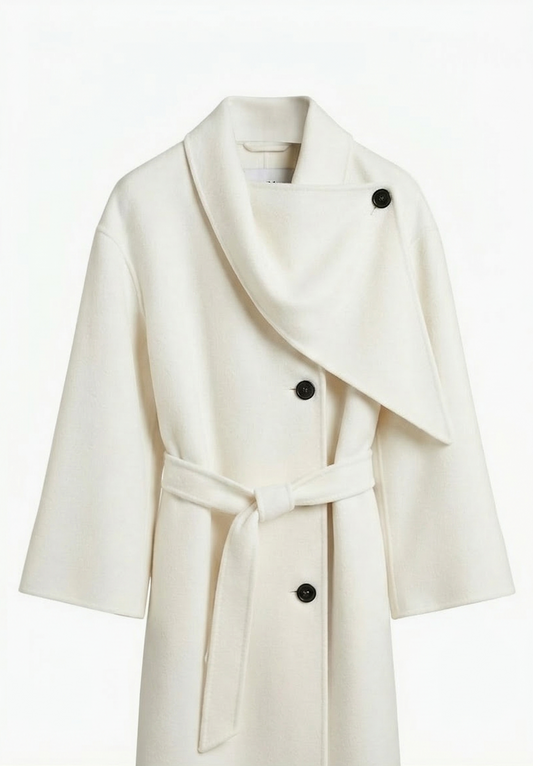 Max Mara Double Face Wool Coat with Scarf