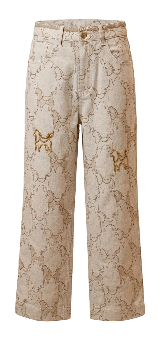 Hermés Horse Embroidery Jeans