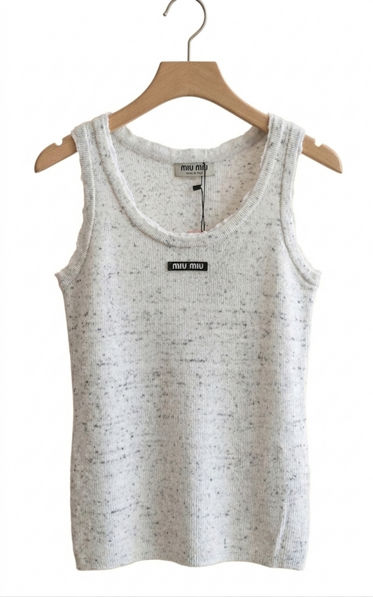 Miu Miu logo knit tank top