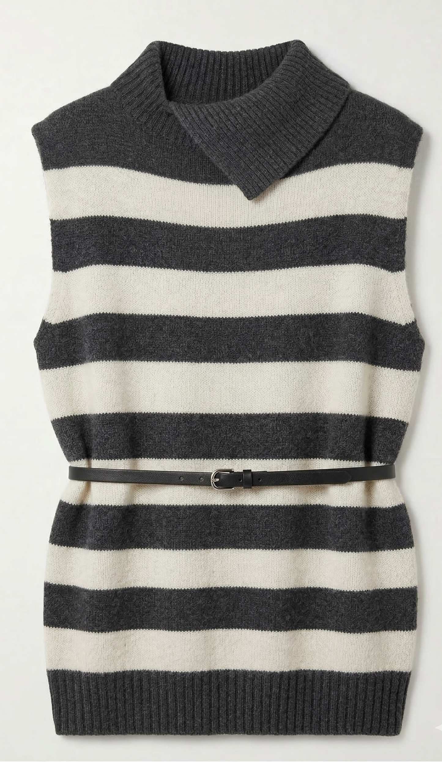 Sleeveless belted cardigan