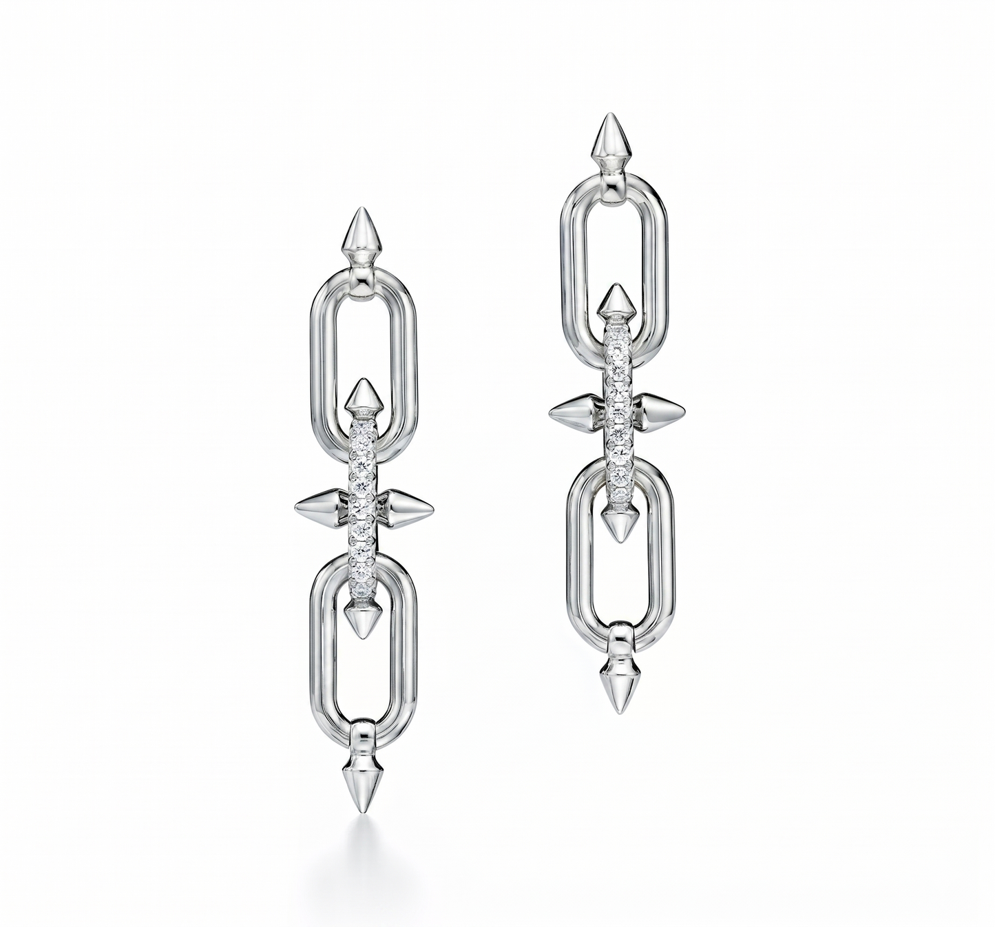 Tiffany-style Hardware link drop earrings