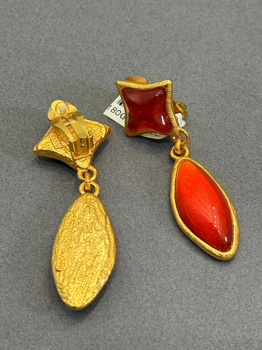 Vintage-style clip-on statement earrings