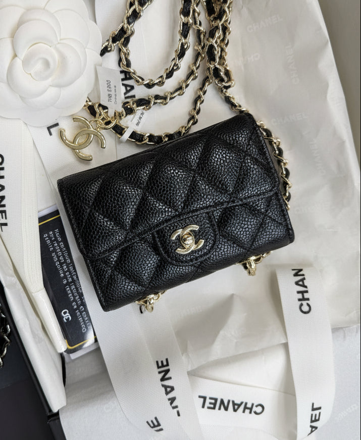 Chanel Classic Mini Flap Card Holder/ Wallet on Chain