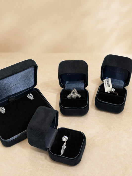 Tiffany & Co. pear-shaped diamond stud earrings