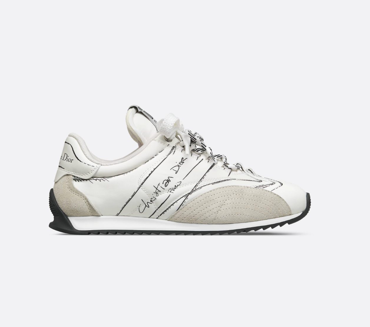 Dior D-Sketch Sneakers White Nylon and Calfskin