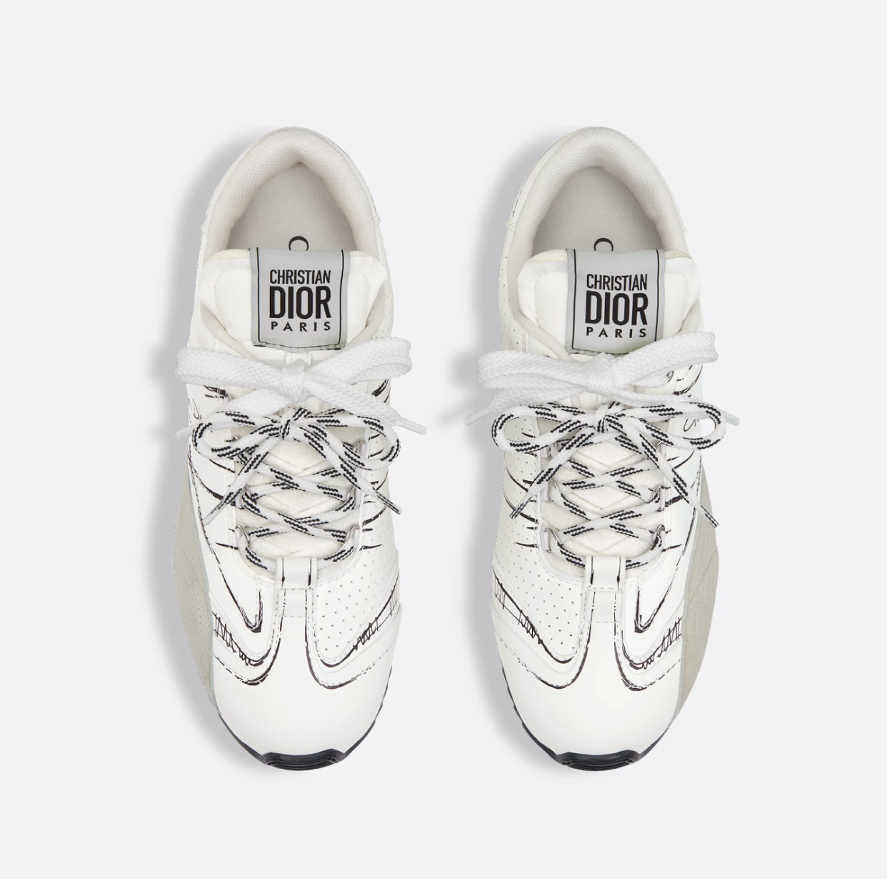 Dior D-Sketch Sneakers White Nylon and Calfskin
