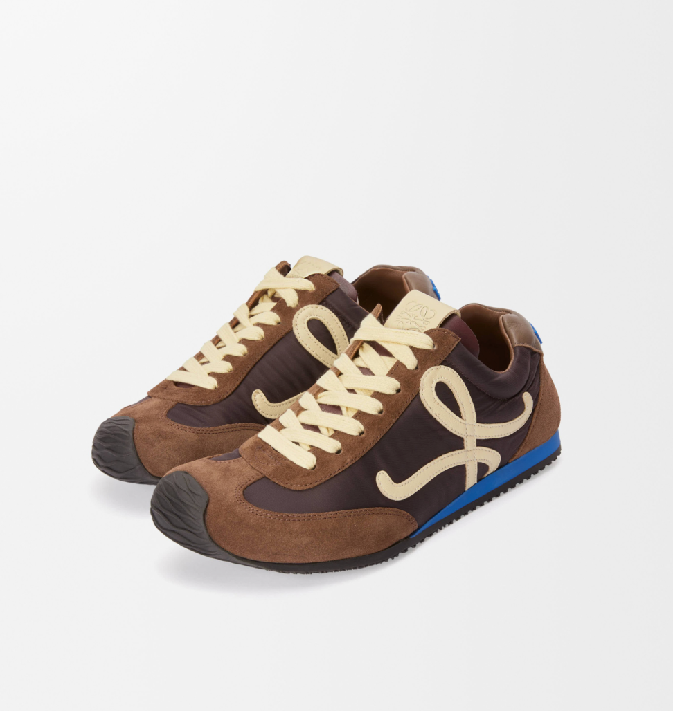 Loewe Ballet Runner 2.0 Sneakers Brown Nylon and Calfskin