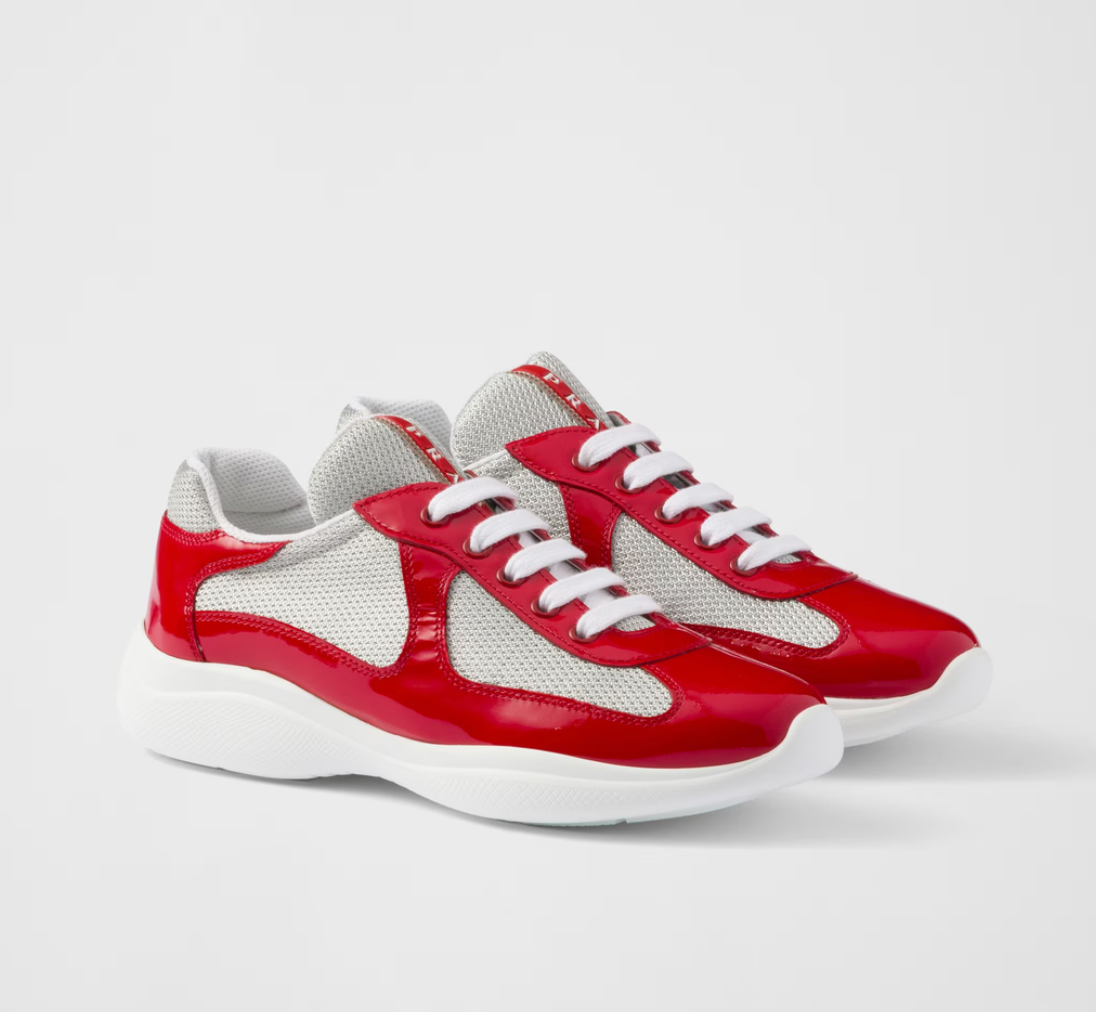 Prada America's Cup Biker Fabric Sneakers in Red