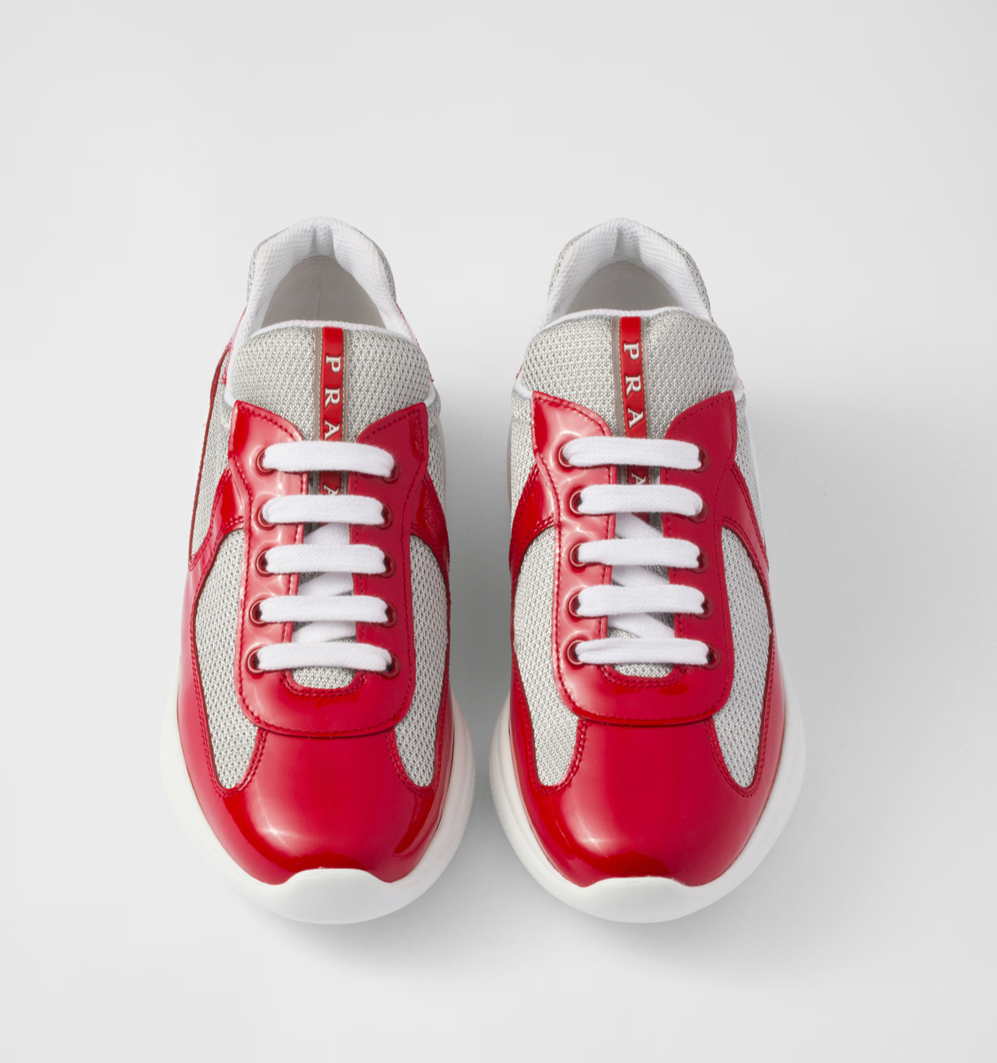 Prada America's Cup Biker Fabric Sneakers in Red