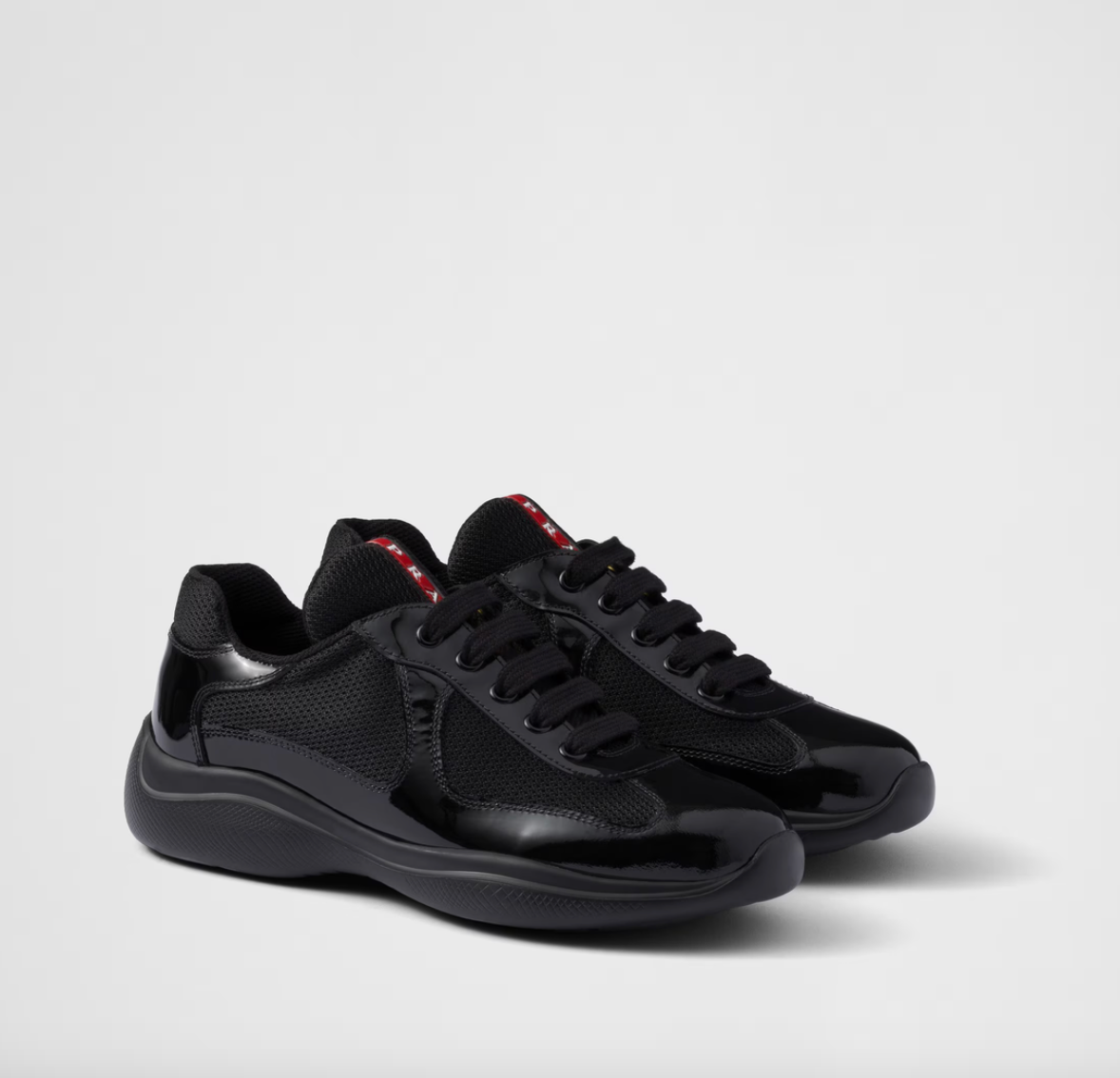 Prada America's Cup Biker Fabric Sneakers in Black