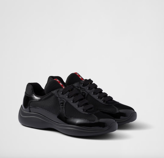 Prada America's Cup Biker Fabric Sneakers in Black