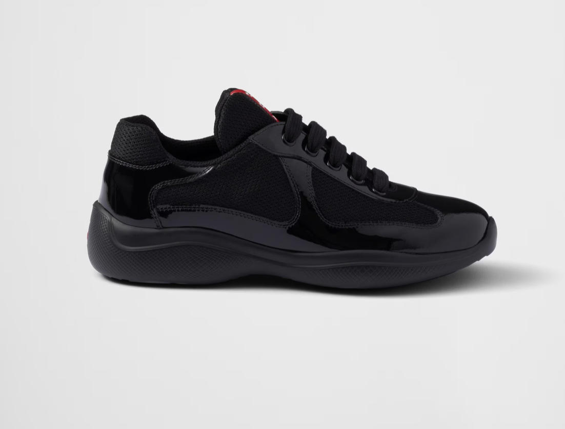 Prada America's Cup Biker Fabric Sneakers in Black