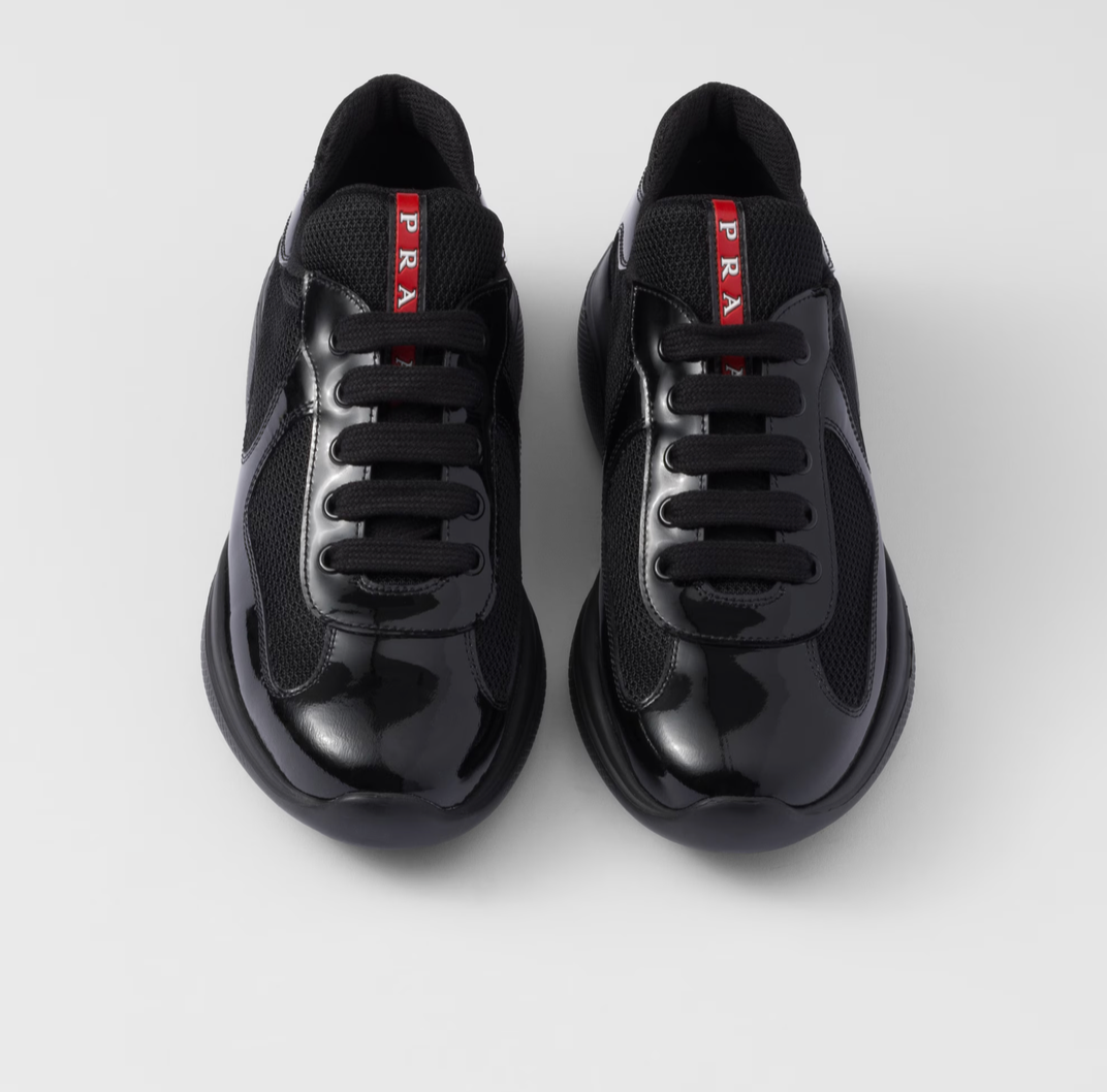 Prada America's Cup Biker Fabric Sneakers in Black