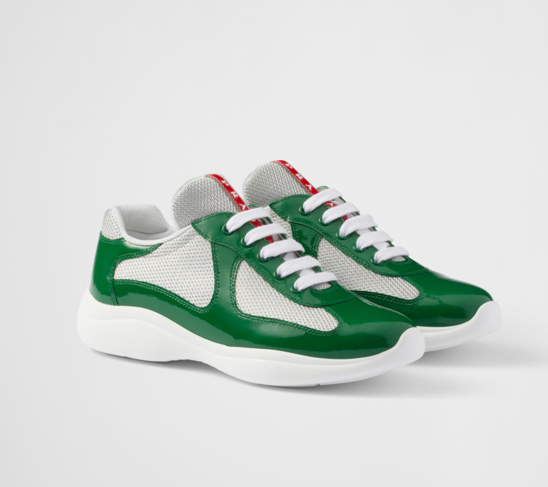 Prada America's Cup Biker Fabric Sneakers in Green