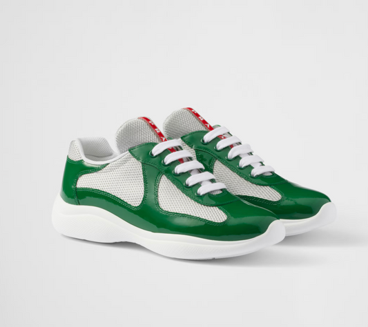 Prada America's Cup Biker Fabric Sneakers in Green