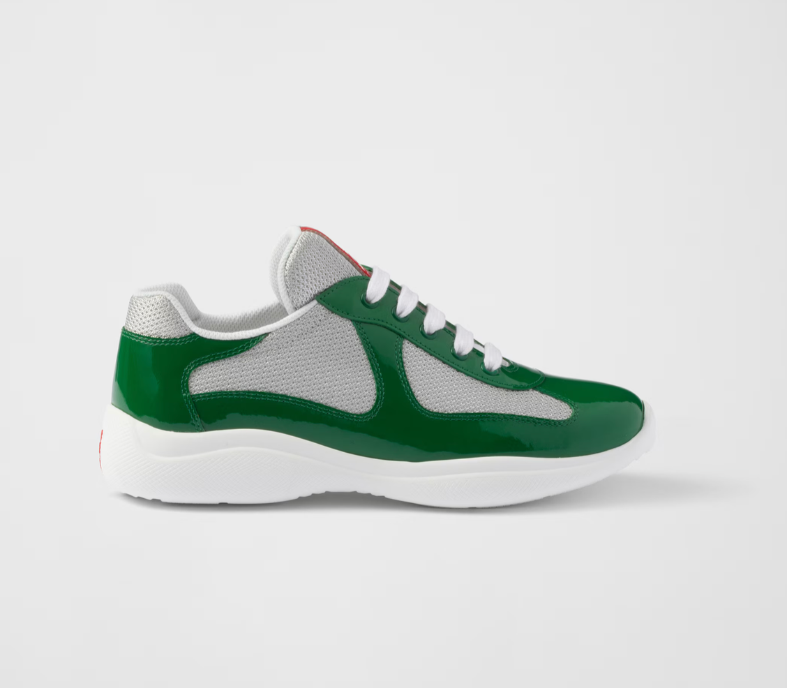 Prada America's Cup Biker Fabric Sneakers in Green