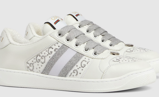 Gucci Ace Low Top Sneaker with Bee Logo and Gucci Stripe