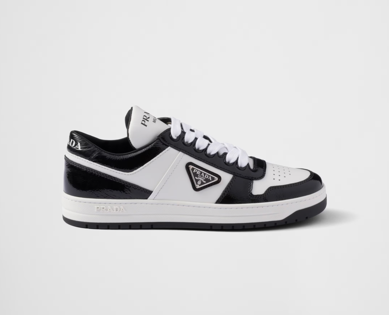 Prada Downtown Leather Black/White Sneakers
