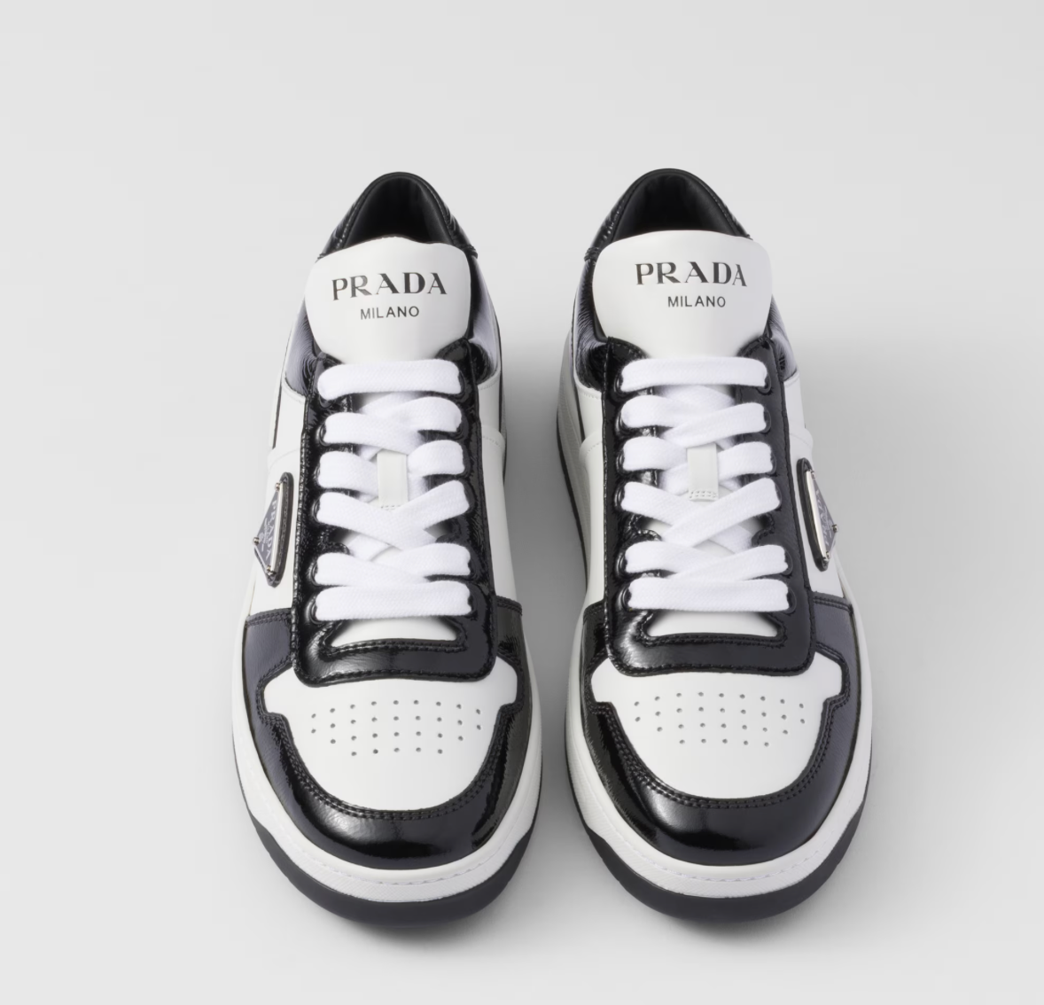 Prada Downtown Leather Black/White Sneakers