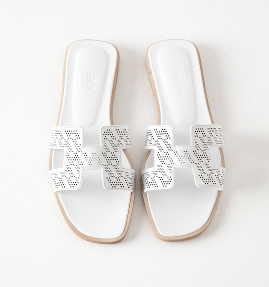 Oran Sandal in Perforated White