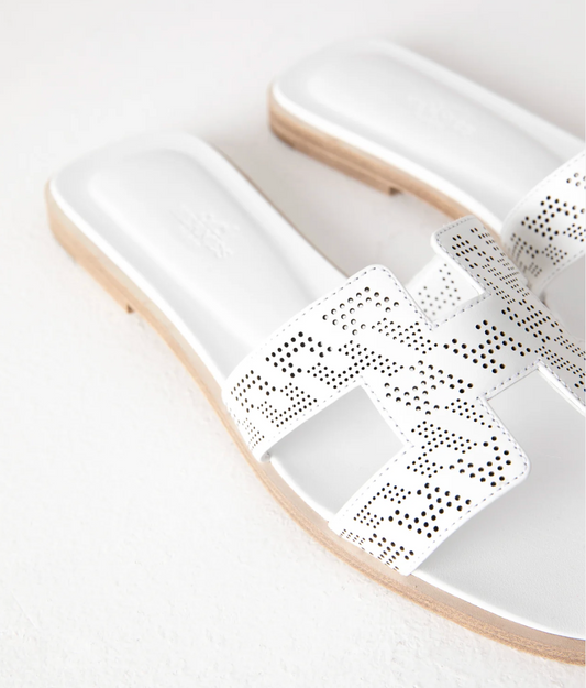 Oran Sandal in Perforated White