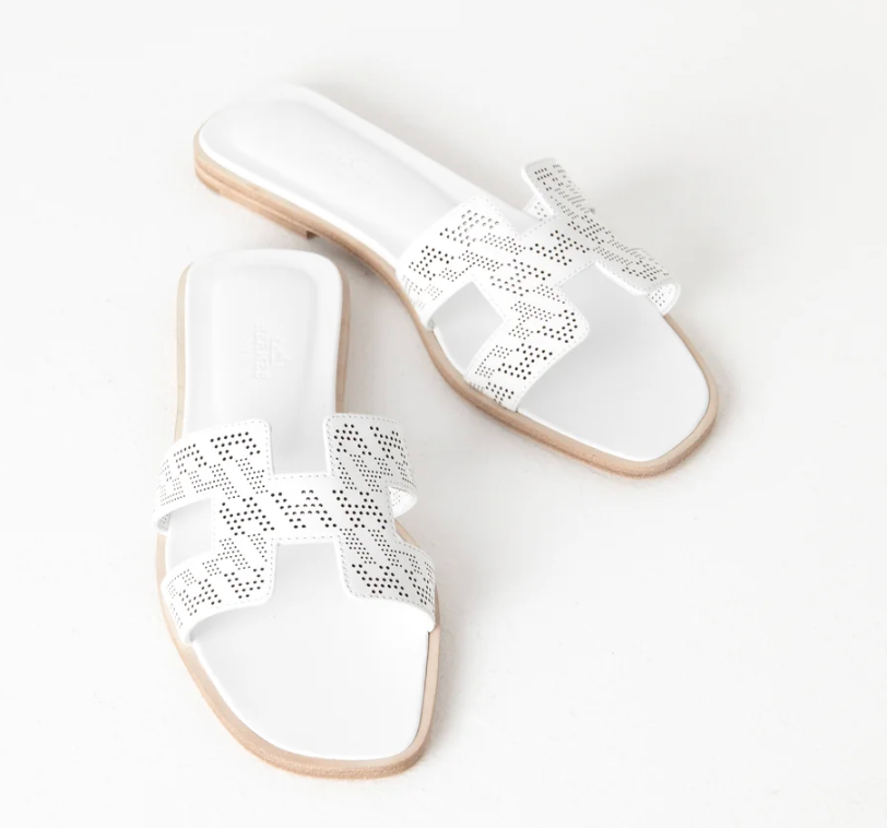 Oran Sandal in Perforated White